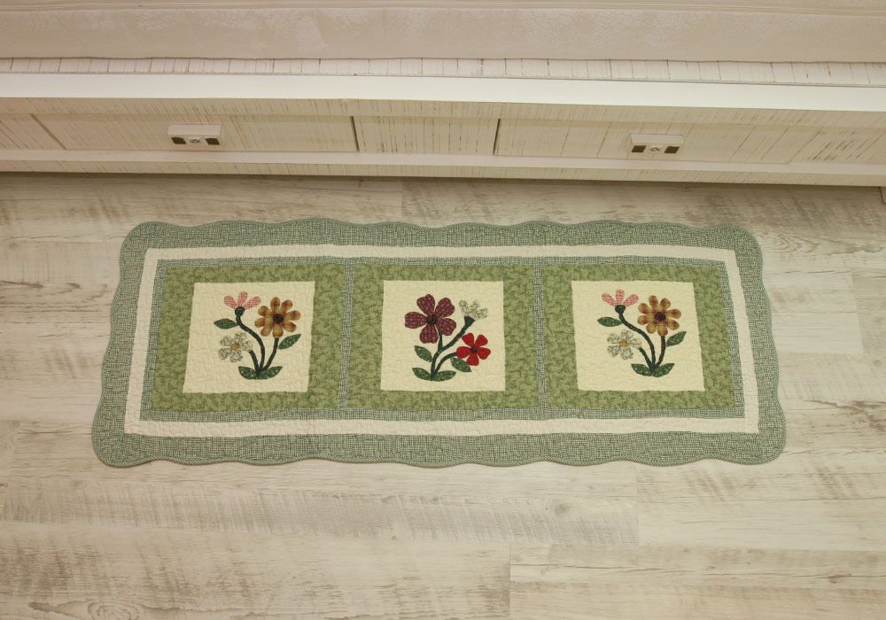 Big Green Flower Floor Long Mat Kitchen Mat Bath Mat New 