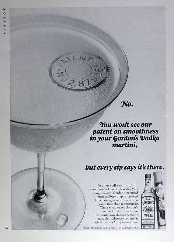  is an original, vintage print advertising for Gordons vodka