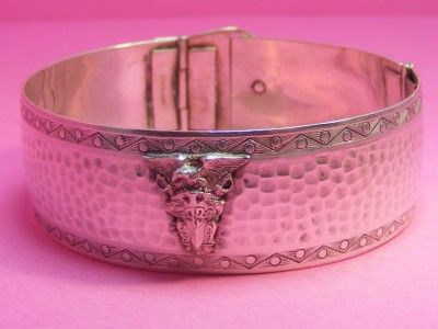  Vintage 1934 Sterling Silver Hammered OSNA Nurse Belt Buckle Bracelet