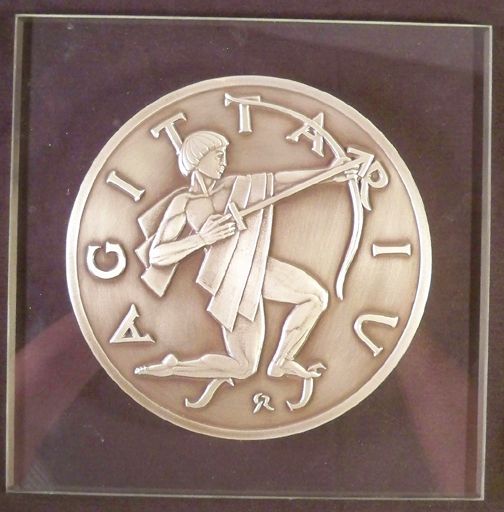 Gilroy Roberts MASSIVE .999 SILVER ZODIAC Plaque Sagittarius Only 100