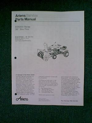 ARIENS TRACTOR 36 SNOWBLOWER ATTACHMENT MODEL # 835006 PARTS MANUAL