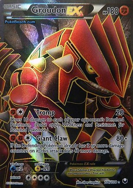 Pokemon Card Dark Explorers Groudon EX Full Art Ultra RARE Holo Mint