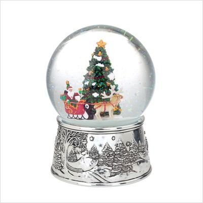 Reed Barton Musical Snow Globes Santa Sleigh Snow Globe 4042