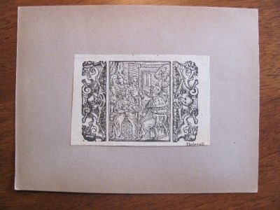 DANCE OF DEATH 1596 HANS HOLBEIN SERVANT Occult Woodcut MACABRE