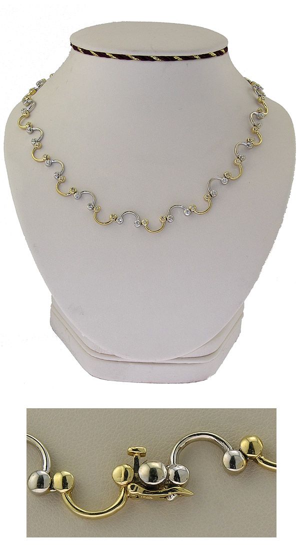 Estate 2 Tone Gold Fashion Diamond Necklace