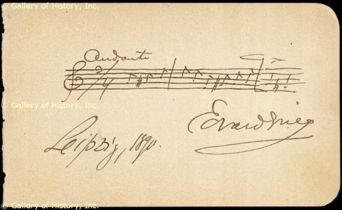 Edvard Grieg Autograph Musical Quotation Signed