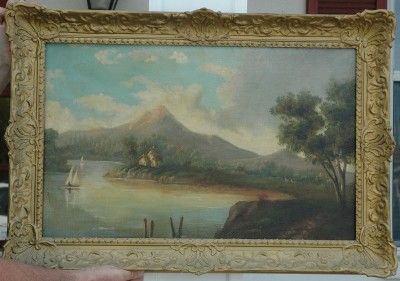  Original Oil on Panel by Listed Artist Julius Heffner Swiss Lake 1890