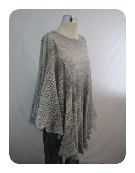 New Free People Gray Heather Mohair Ruffle Watson Cape Sweater Mall $