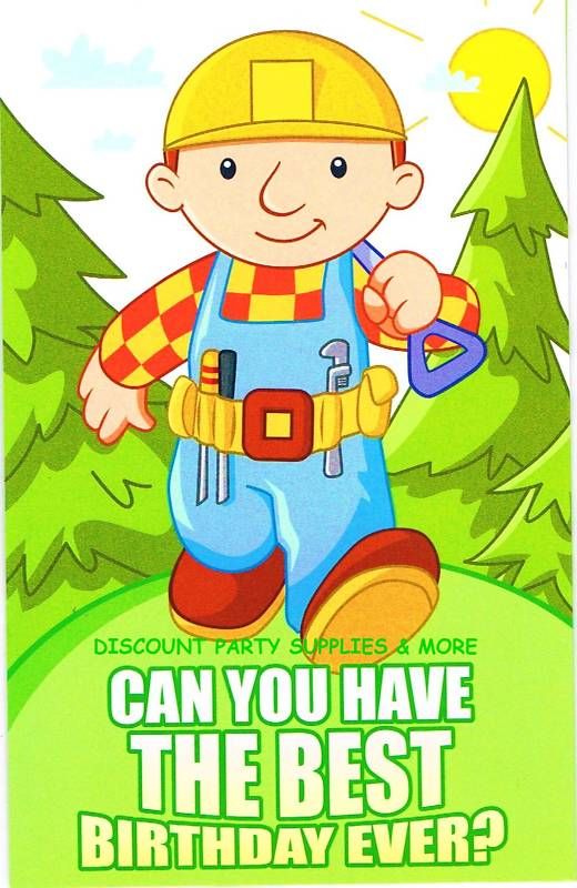 Bob The Builder Happy Birthday Greeting Card