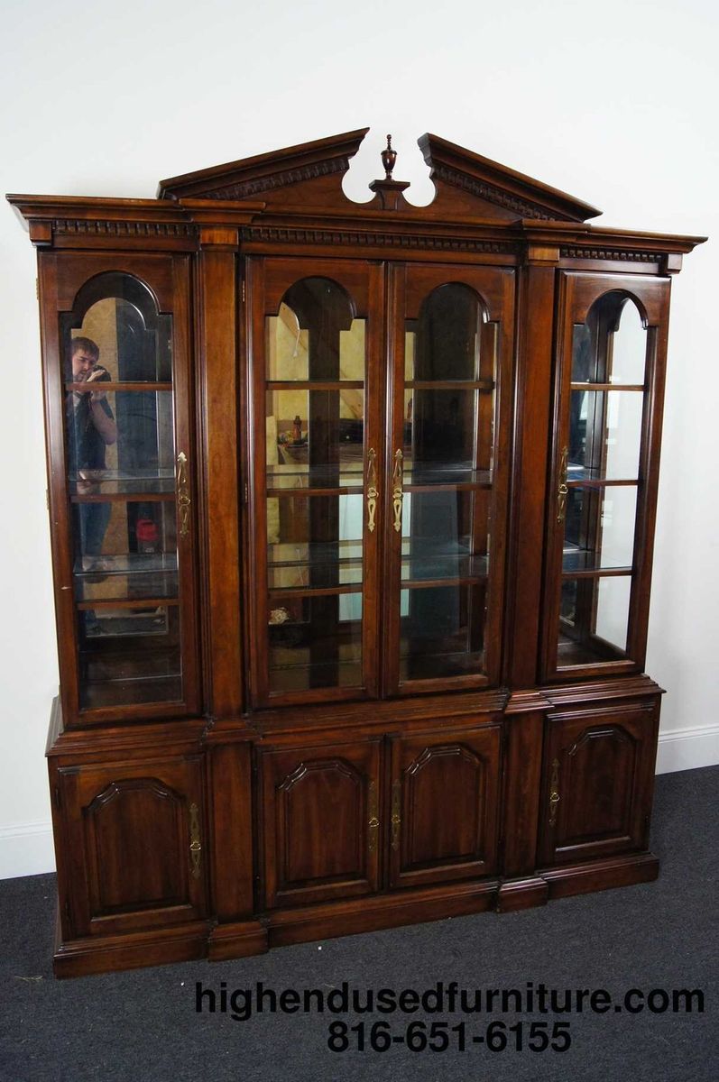 Harden Solid Mahogany 74 Pediment Top China Cabinet