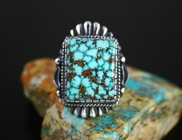 Harry H. Begay Natural High Grade Turquoise Mountain Spiderweb Ingot