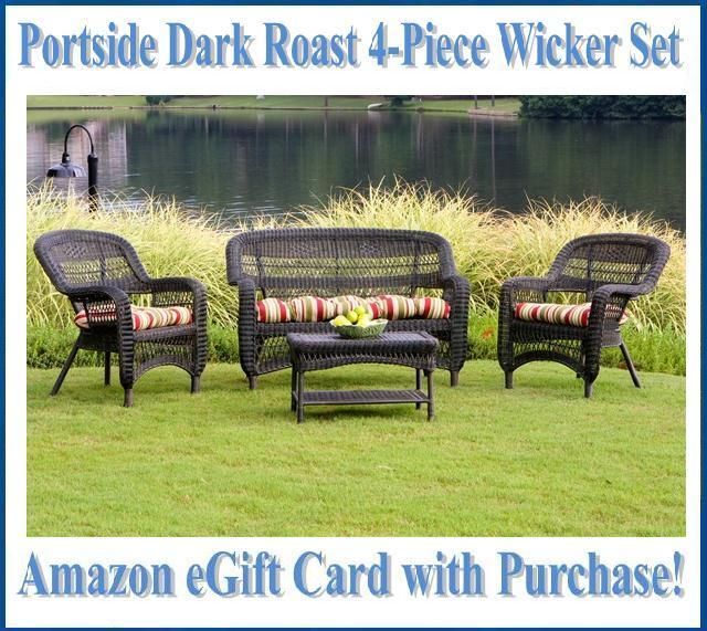 Tortuga Outdoor Patio Furniture Dark Roast Resin Wicker 4 Pc Seating