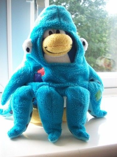 Disney Club Penguin Plush 9 Squidzoid Squid Penguin Octopus Suit