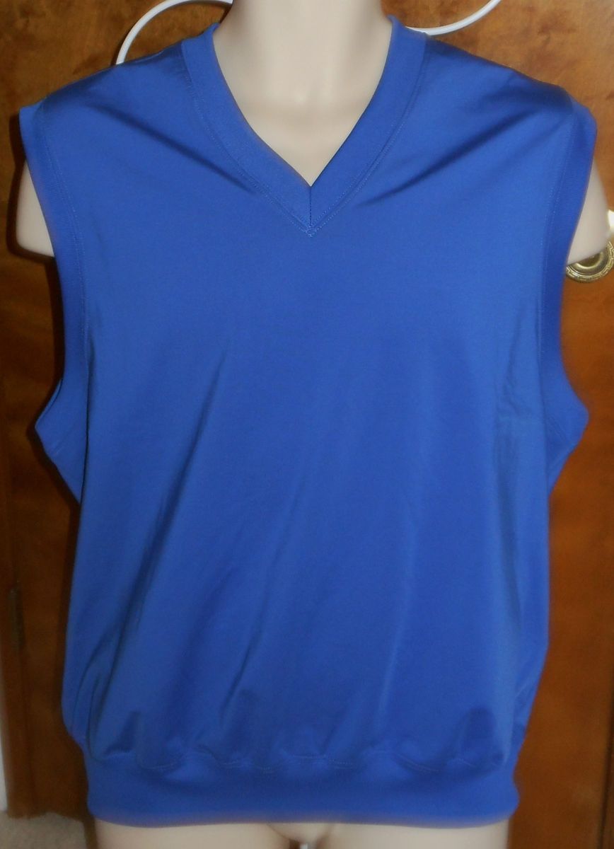 Greg Norman Play Dry Mens Medium Blue Sleeveless Vest Golf or Casual