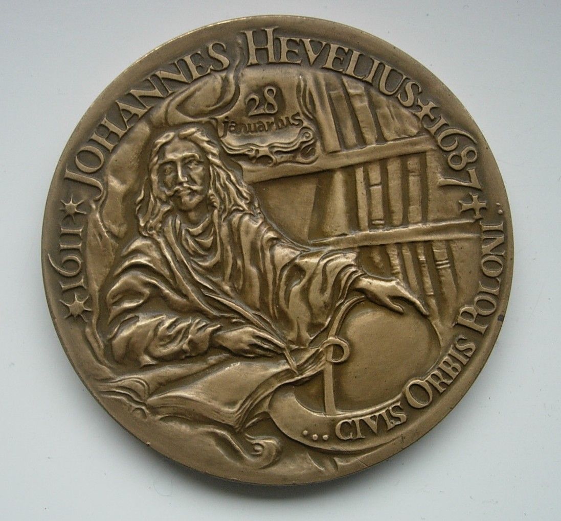 Hevelius Protestant Astromony Danzig Polish Bronze Medal