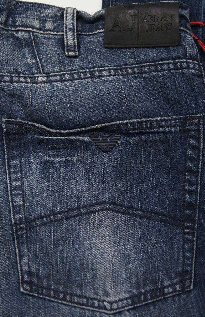 ARMANI JEANS Men J45 Regular Fit Regular Waist Tight Leg Blue Jeans