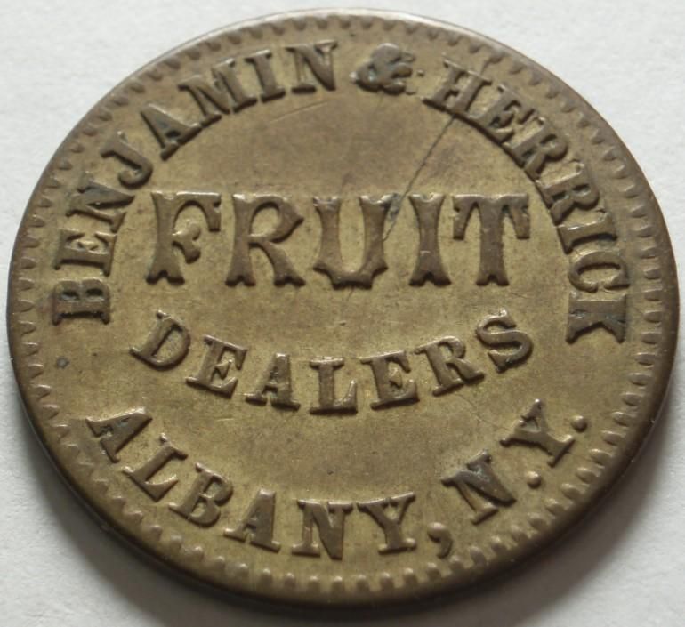 Obverse BENJAMIN & HERRICK • FRUIT • DEALERS • ALBANY, N. Y