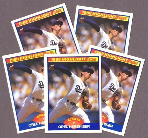 OREL HERSHISER 89 SCORE 653 HIGHLIGHT CARDS NMT