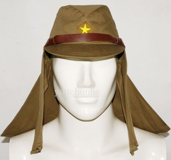  JAPANESE ARMY IJA EM NCO FIELD CAP HAT WITH HAVELOCK NECK FLAP L 32146