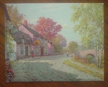 Vtg ROBERT SPENCER Roadside Dwellings LITHO PRINT