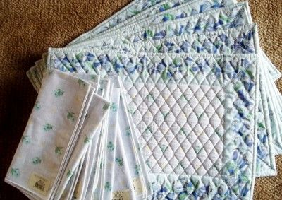  Bradley 6 Placemats & 8 Napkins w/tags Watercolor Rare Hard to Find