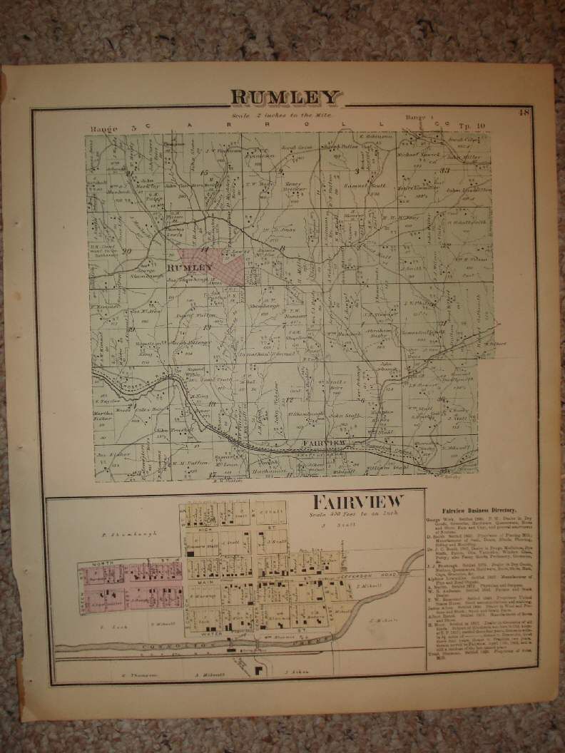 1875 Rumley Township Fairview Harrison County Ohio Map