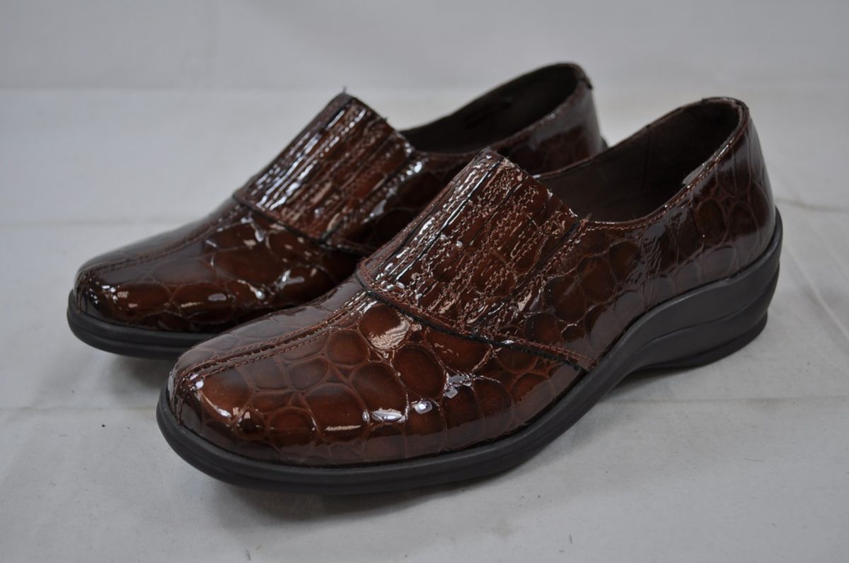 HELLE COMFORT MOCCASIN BROWN LIZARD PRINT ELASTIC BRIDGE BAND (#2187