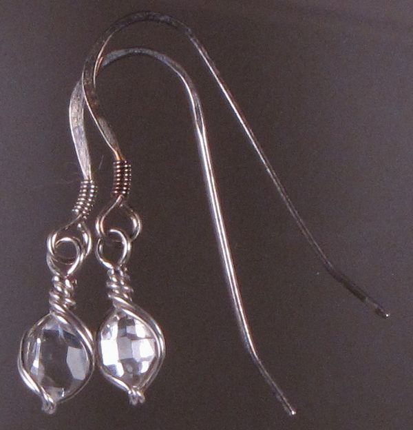 HERKIMER DIAMOND QUARTZ CRYSTALS, NY, ARGENTIUM STERLING SILVER WIRE