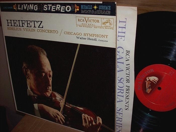 JASCHA HEIFETZ Hendl 1960 SIBELIUS Con RCA LSC 2435 SHADED DOG 1S 1S