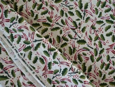 Cotton Fabric Holly Ribbon Allover Daisy Kingdom DK BTY Xmas Festive