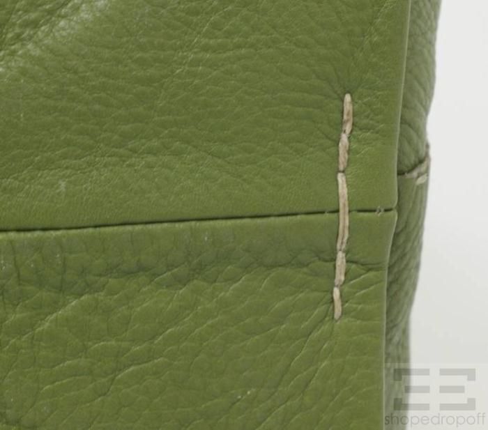 Henry Beguelin Green Leather Brown Tassel Shoulder Bag