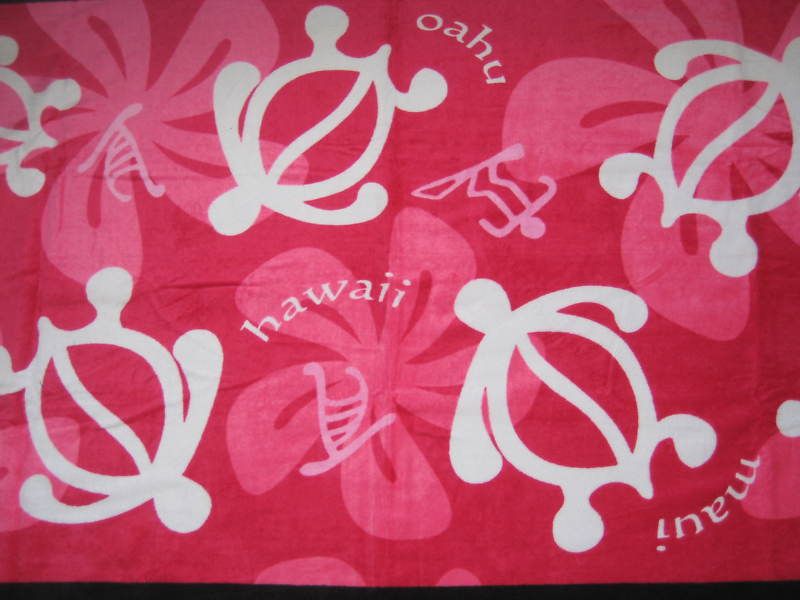 Hawaiian Hawaii Design LARGE Beach / Pool Towel 67 x 40 ~ PINK PETRO