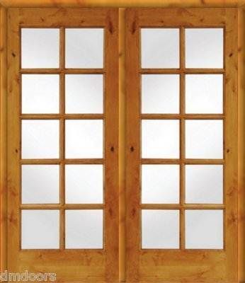 Home Office Knotty Alder Wood Double French Doors