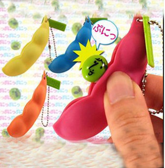 Puchi Puti Soybean Bean Keychain Stress Relieve Toy Hot