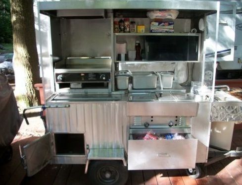 Food Hot Dog Concession Cart w Flat Top Grill