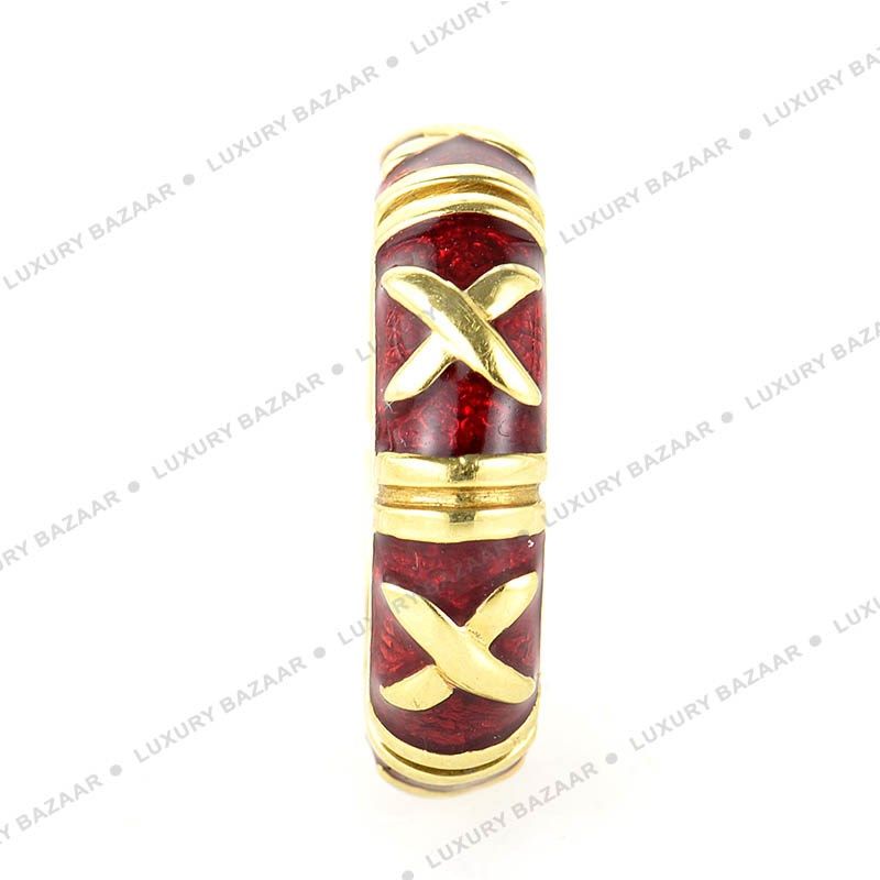 Hidalgo 18K Yellow Gold Red Enamel Ring