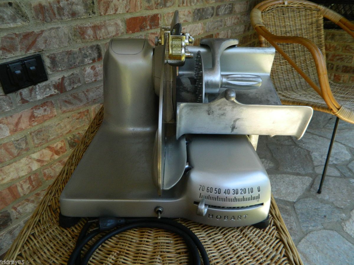 Commercial Hobart Model 410 Deli Meat Cheese Slicer w Knife Sharpener