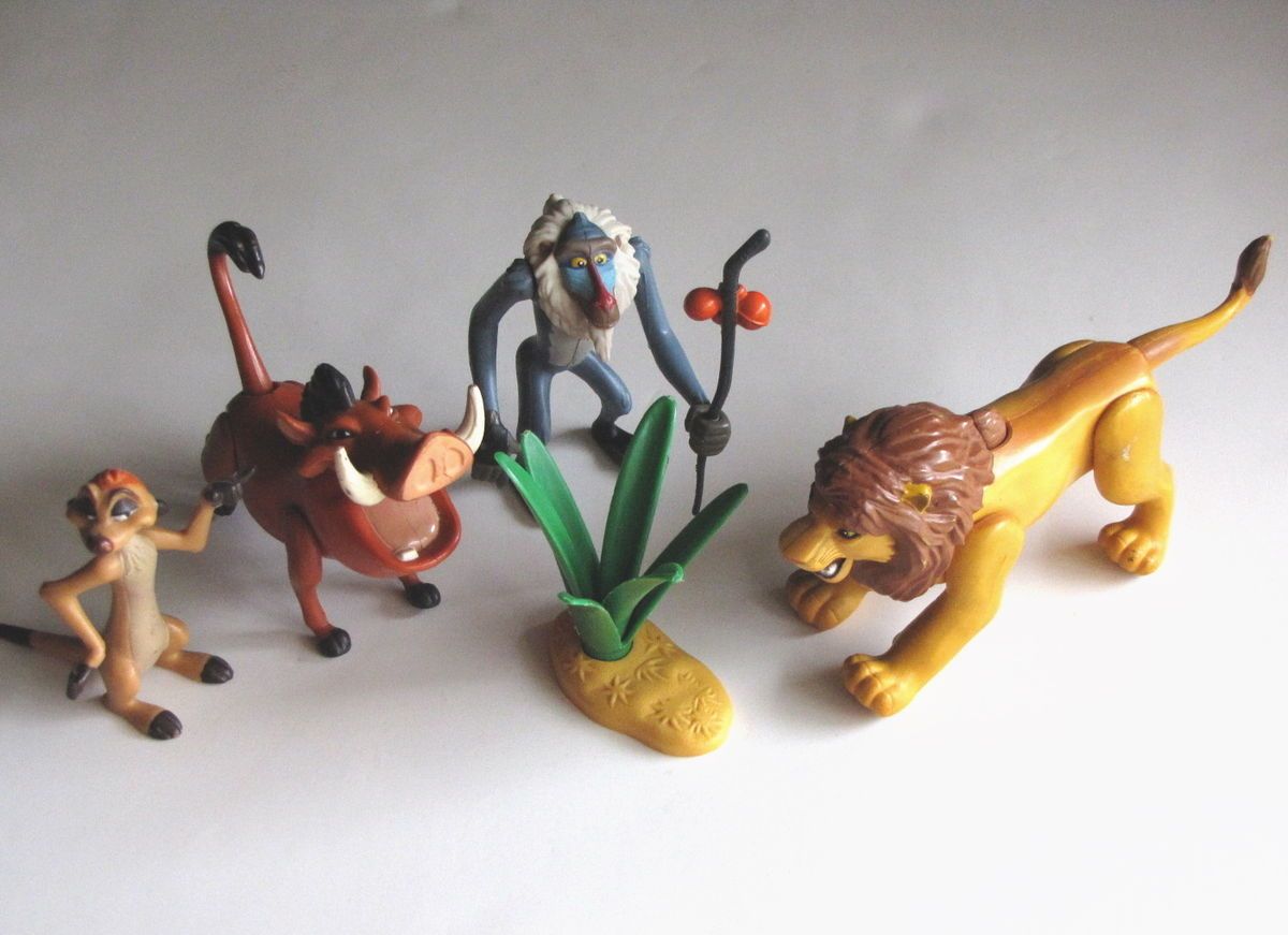 Lot of 5 FIGURES 1994 LION KING PLAYSET DISPLAY SET TOY Timon Pumba