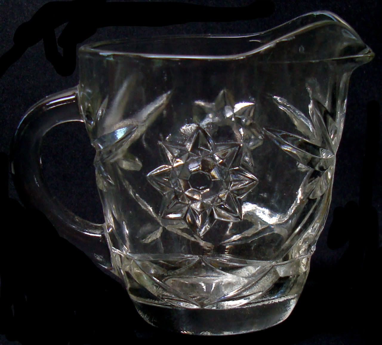 Vintage Anchor Hocking Crystal Prescut Pattern Creamer