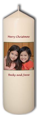 Personalized Custom Christmas Candle Xmas Photo Names