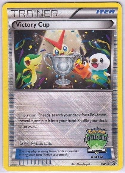 Rare Rev Holo Pokemon Victory Cup 2nd Place BW30 Promo Card Spring