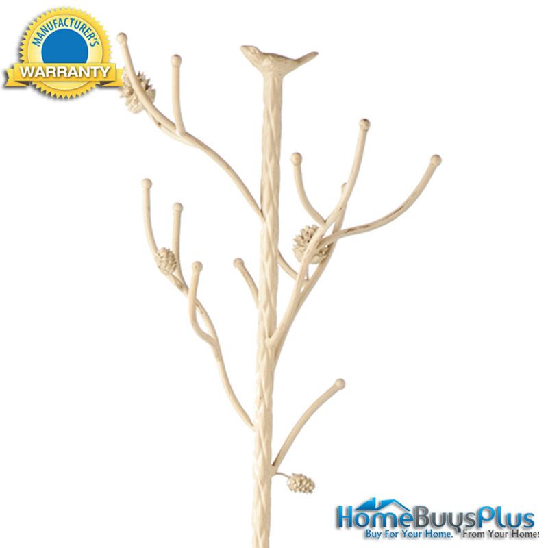 Bird and Branch French Vanilla Hall Tree Coat Rack Foyer Hooks