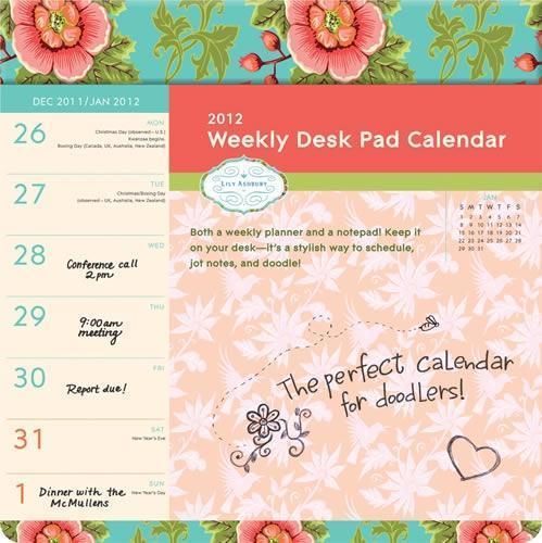 Lily Ashbury 2012 Weekly Desk Pad 13003