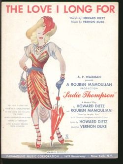 Sadie Thompson 1944 The Love I Long for Broadway Vintage Sheet Music