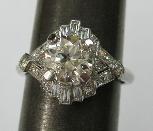 Gorgeous Estate 1930s 40s Howes Old Mine Diamond and Platinum Ring