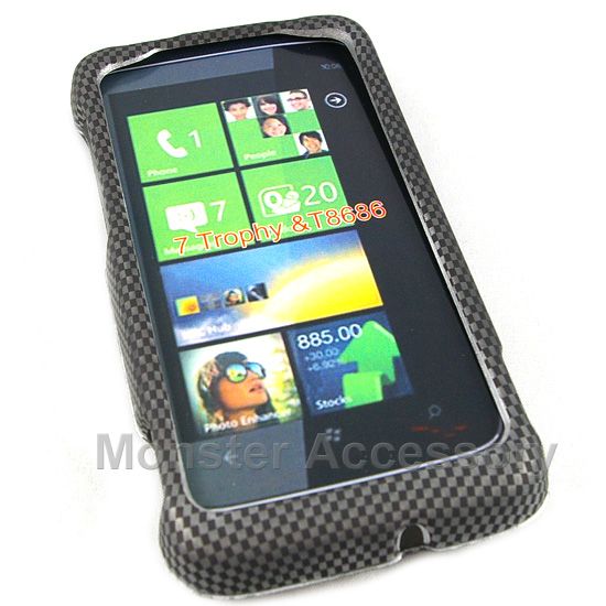 Carbon Rubberized Hard Case Cover HTC 7 Trophy T8686