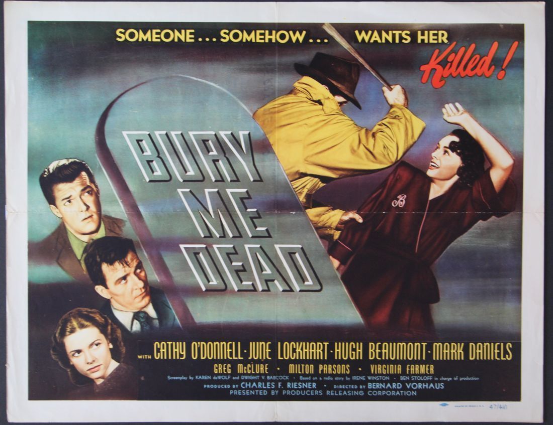 Bury Me Dead 47 June Lockhart Hugh Beaumont Poverty Row Mystery Noir