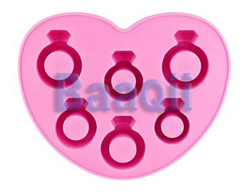 Pink Silicone Ring Shaped Cube Ice Trays Ice Candy Mold Maker Party
