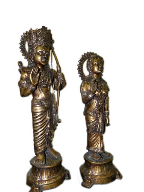 RAM and Sita India God Hindu Brass Statue 24 Inch