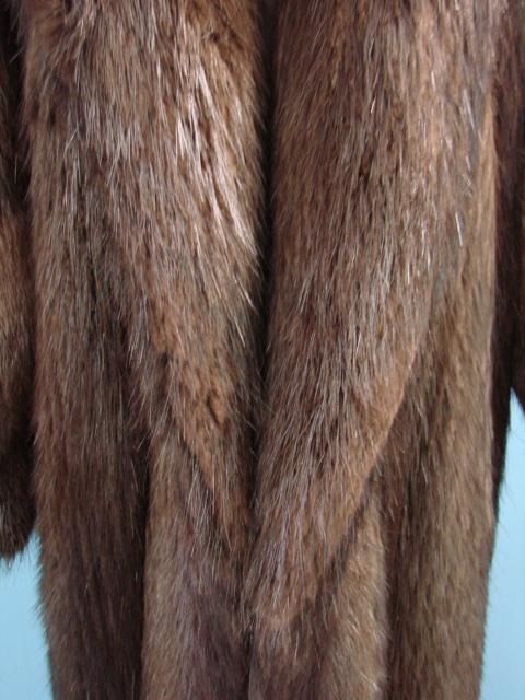 Full Length Genuine Beaver Fur Coat Evans Collection Size 8 Brown Long